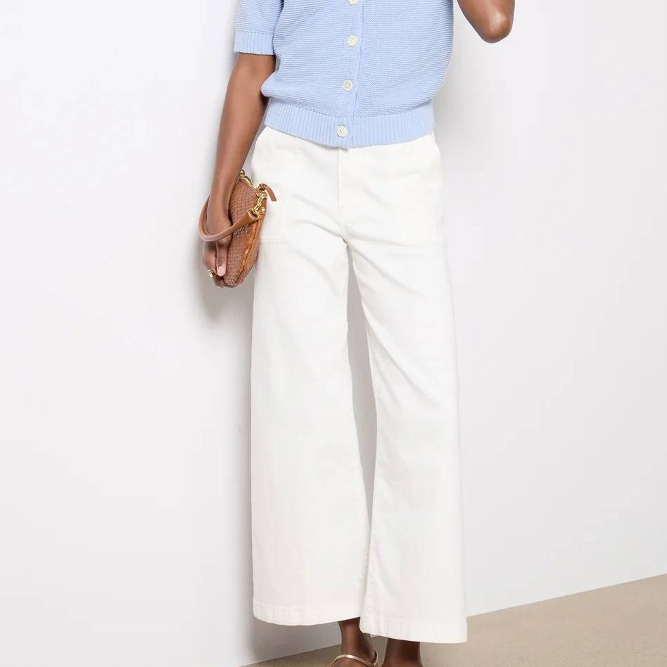 Kut From The Kloth Off-White Wide-Leg High-Rise Jeans